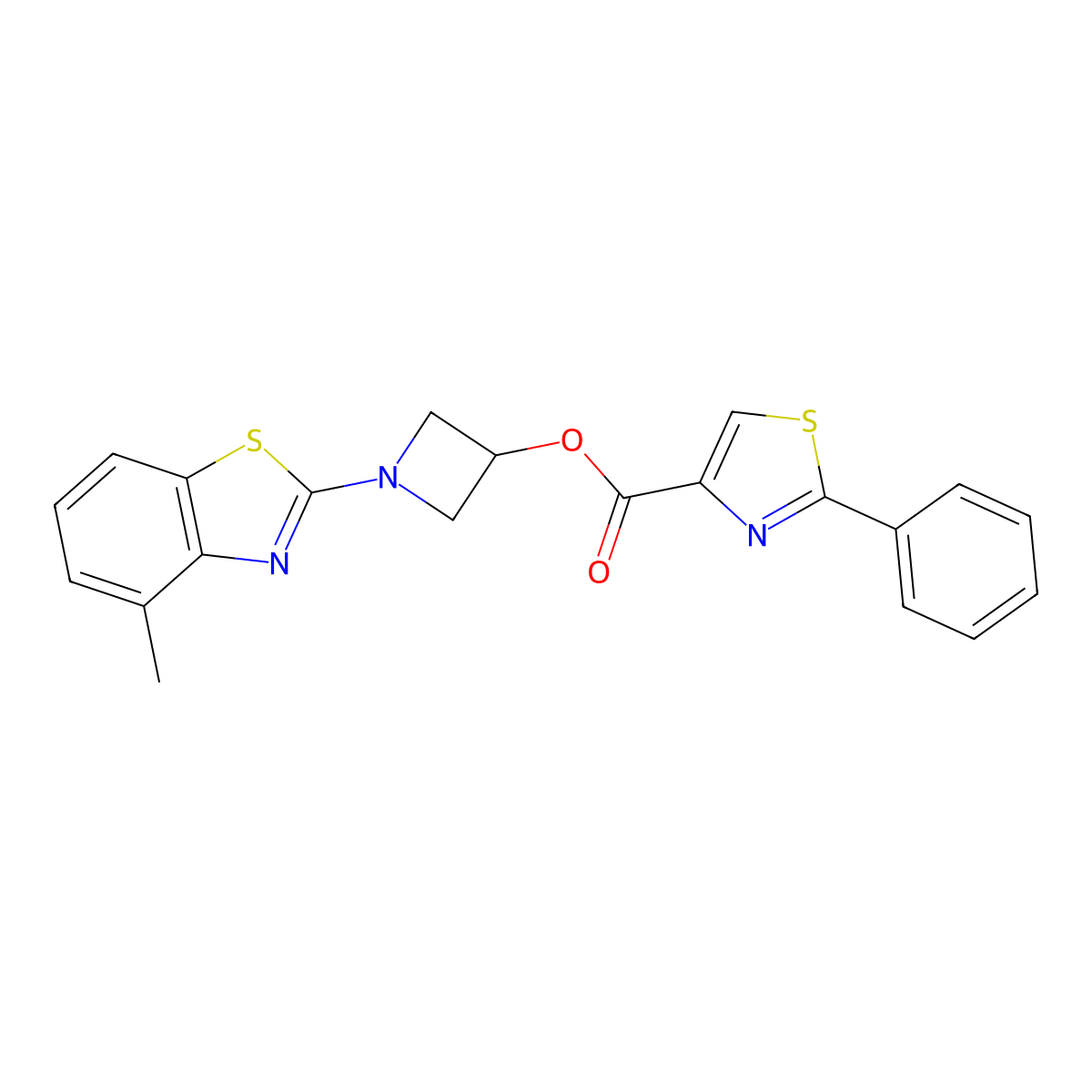 1-(4-Methyl-1,3-benzothiazol-2-yl)azetidin-3-yl 2-phenyl-1,3-thiazole-4-carboxylate molecular structure, CAS 1396860-35-7