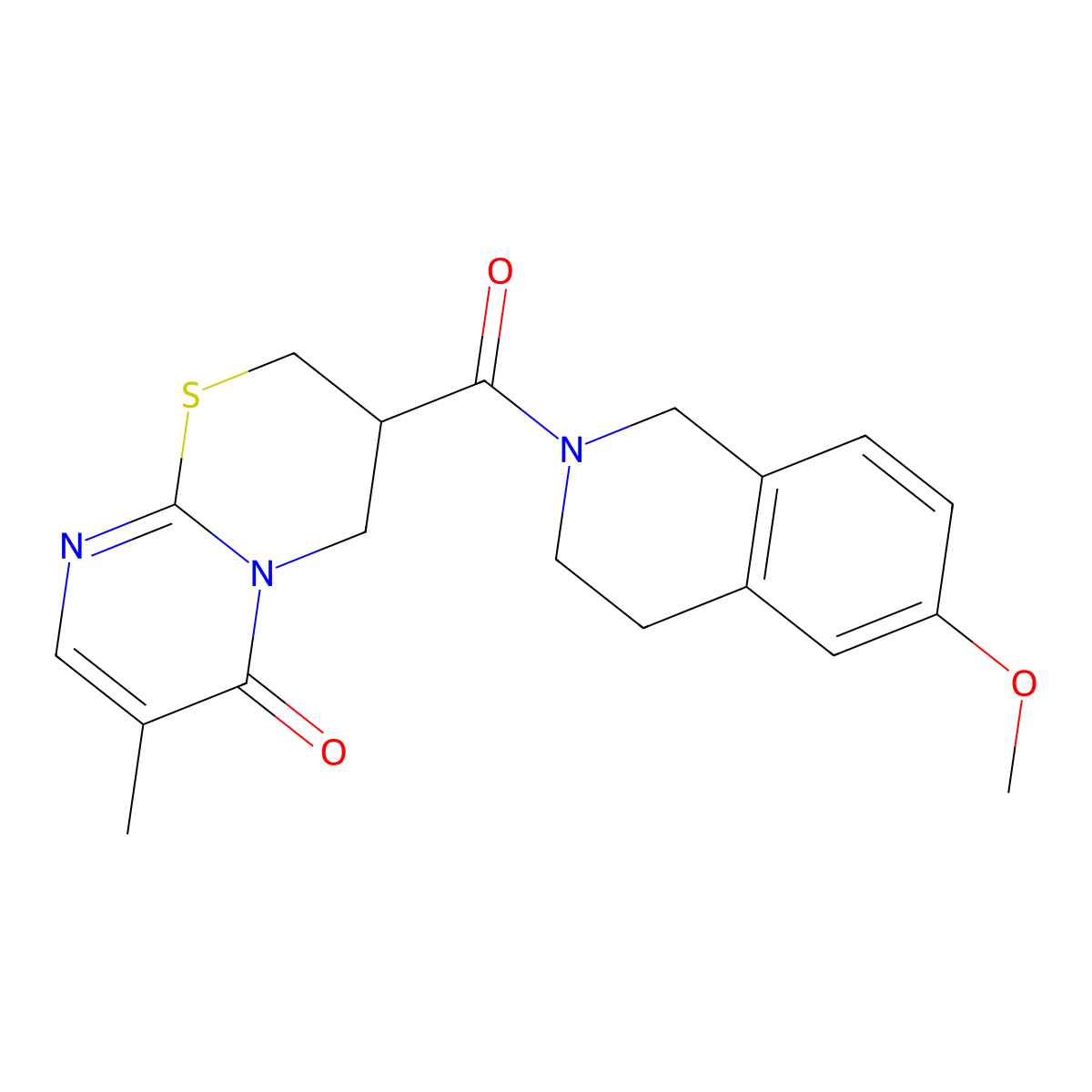 3-(6-methoxy-1,2,3,4-tetrahydroisoquinoline-2-carbonyl)-7-methyl-3,4-dihydropyrimido[2,1-b][1,3]thiazin-6(2H)-one molecular structure, CAS 1396860-55-1