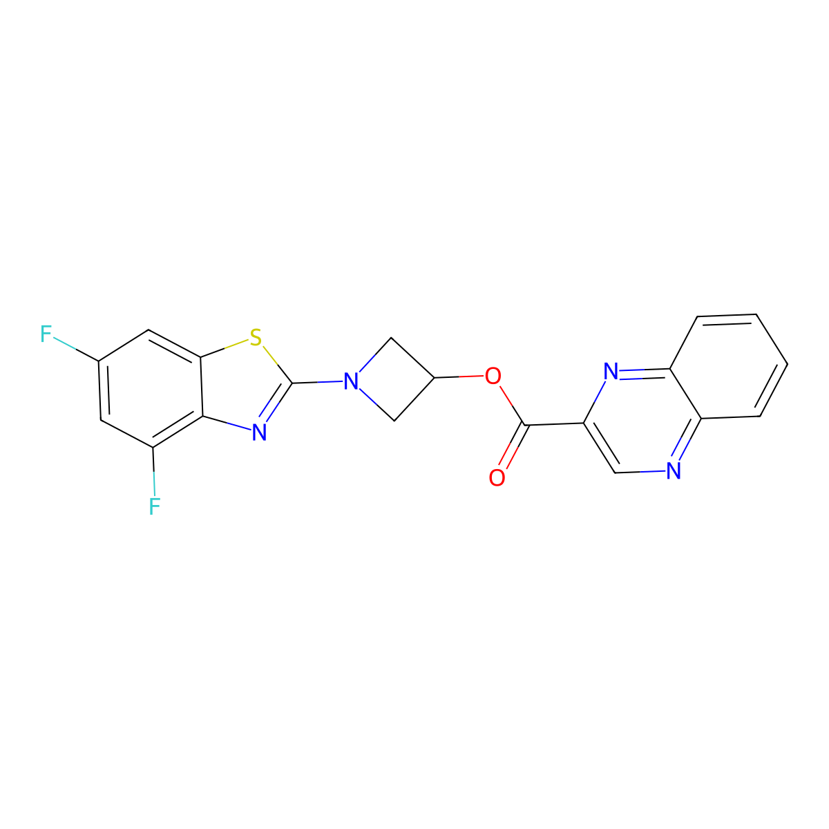 1-(4,6-Difluorobenzo[d]thiazol-2-yl)azetidin-3-yl quinoxaline-2-carboxylate molecular structure, CAS 1396860-58-4