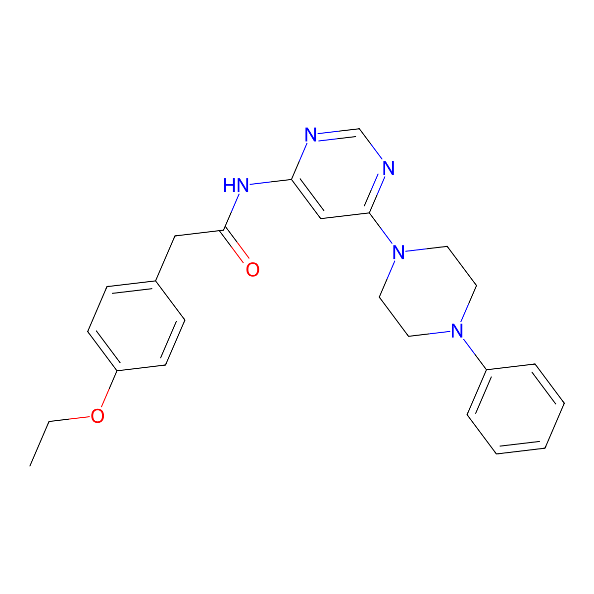 2-(4-ethoxyphenyl)-N-[6-(4-phenylpiperazin-1-yl)pyrimidin-4-yl]acetamide molecular structure, CAS 1396860-63-1