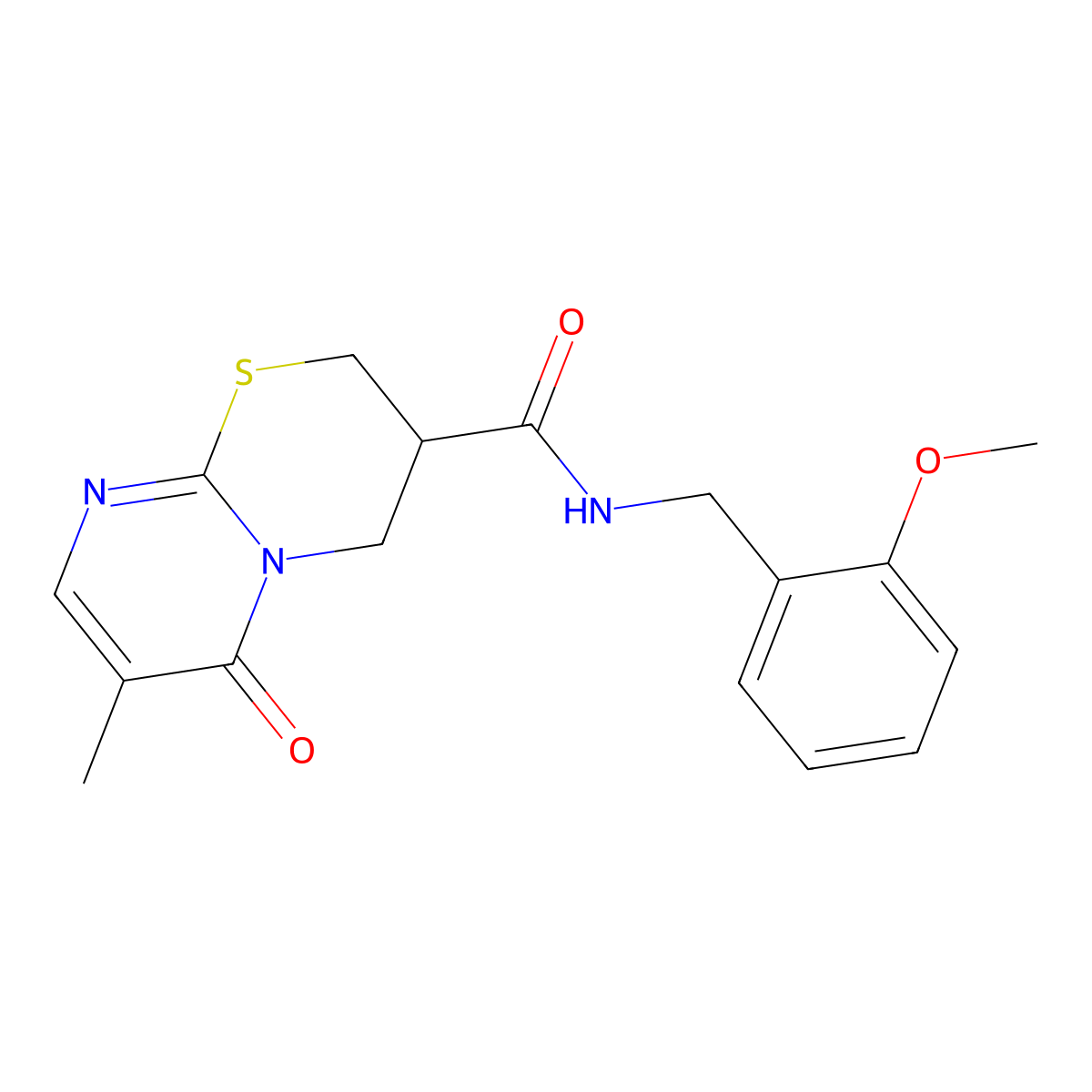 N-(2-methoxybenzyl)-7-methyl-6-oxo-2,3,4,6-tetrahydropyrimido[2,1-b][1,3]thiazine-3-carboxamide molecular structure, CAS 1396860-64-2