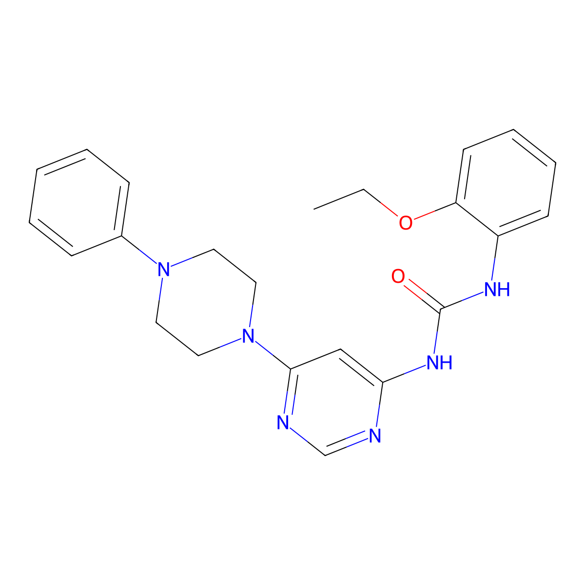 1-(2-Ethoxyphenyl)-3-[6-(4-phenylpiperazin-1-yl)pyrimidin-4-yl]urea molecular structure, CAS 1396860-69-7
