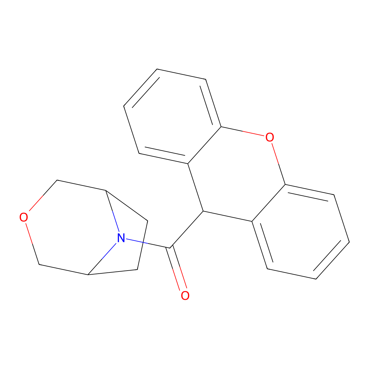8-(9H-xanthene-9-carbonyl)-3-oxa-8-azabicyclo[3.2.1]octane molecular structure, CAS 1396860-74-4