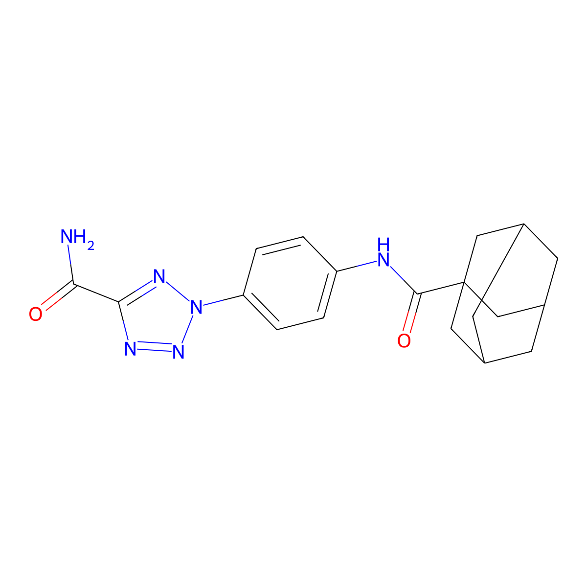 2-[4-(adamantane-1-amido)phenyl]-2H-1,2,3,4-tetrazole-5-carboxamide molecular structure, CAS 1396860-78-8