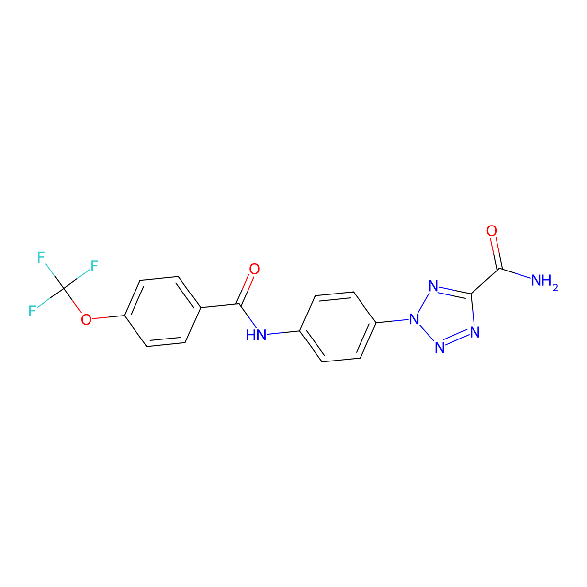 2-(4-(4-(trifluoromethoxy)benzamido)phenyl)-2H-tetrazole-5-carboxamide molecular structure, CAS 1396860-86-8