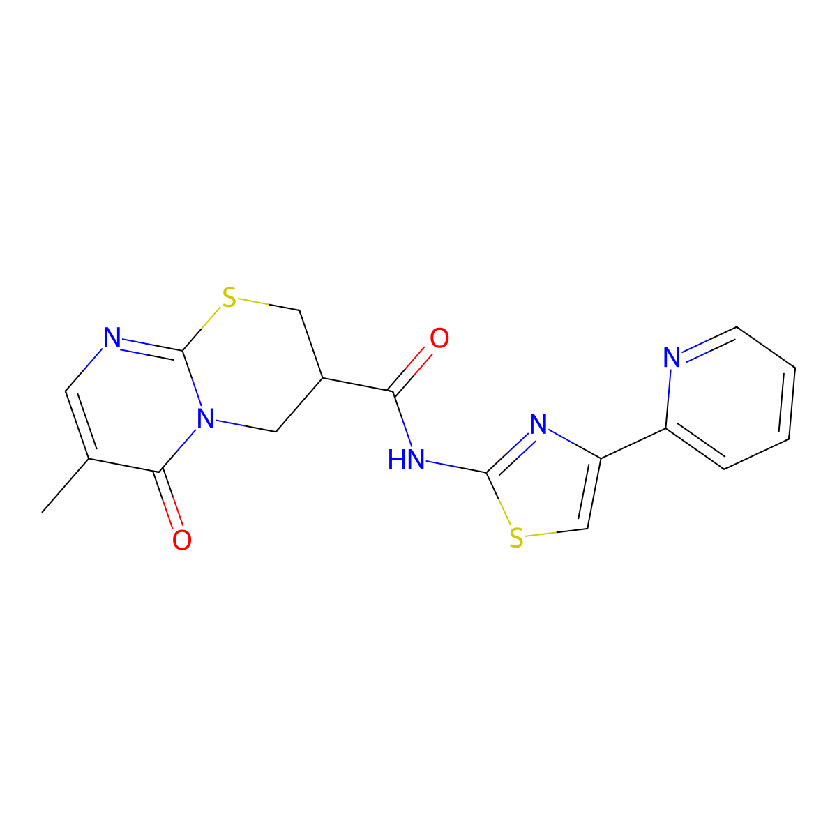7-methyl-6-oxo-N-(4-(pyridin-2-yl)thiazol-2-yl)-2,3,4,6-tetrahydropyrimido[2,1-b][1,3]thiazine-3-carboxamide molecular structure, CAS 1396860-91-5
