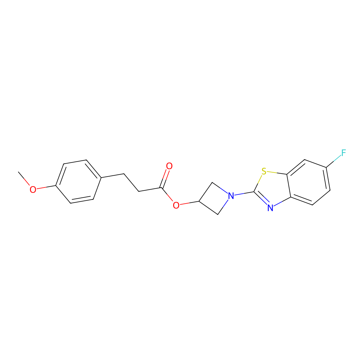 1-(6-Fluorobenzo[d]thiazol-2-yl)azetidin-3-yl 3-(4-methoxyphenyl)propanoate molecular structure, CAS 1396860-95-9