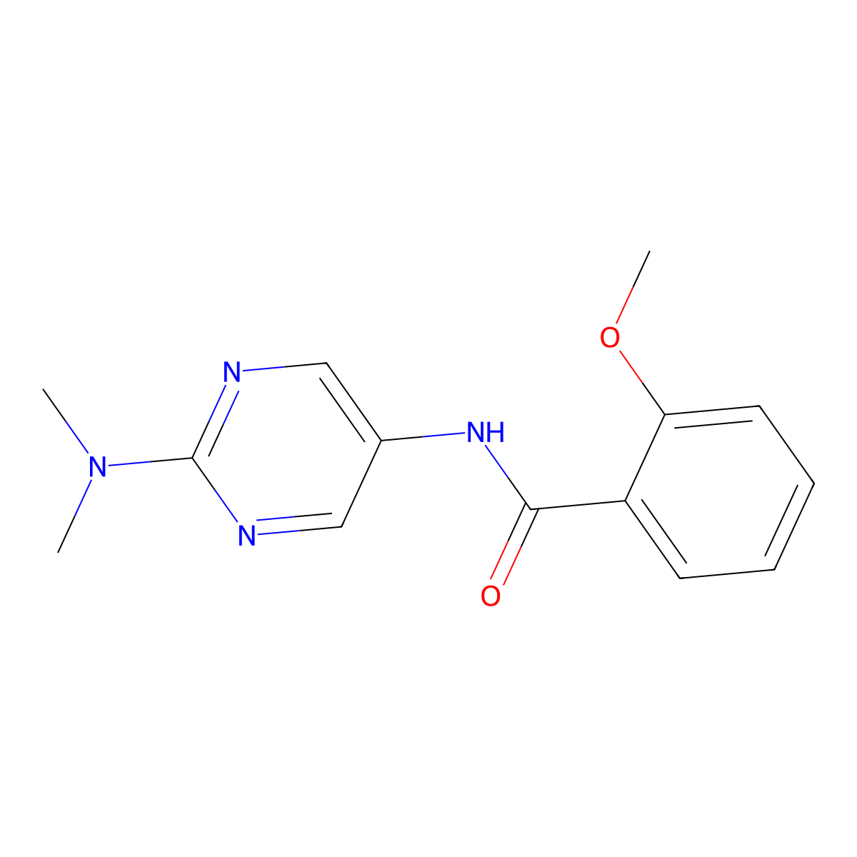 N-[2-(dimethylamino)pyrimidin-5-yl]-2-methoxybenzamide molecular structure, CAS 1396860-98-2