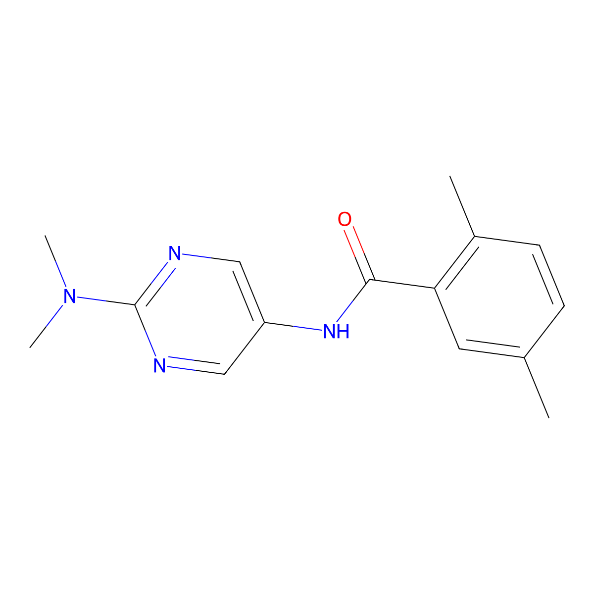 N-[2-(dimethylamino)pyrimidin-5-yl]-2,5-dimethylbenzamide molecular structure, CAS 1396861-06-5