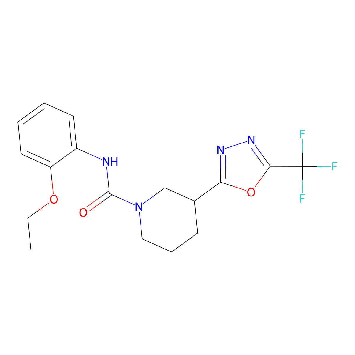 N-(2-ethoxyphenyl)-3-[5-(trifluoromethyl)-1,3,4-oxadiazol-2-yl]piperidine-1-carboxamide molecular structure, CAS 1396861-07-6