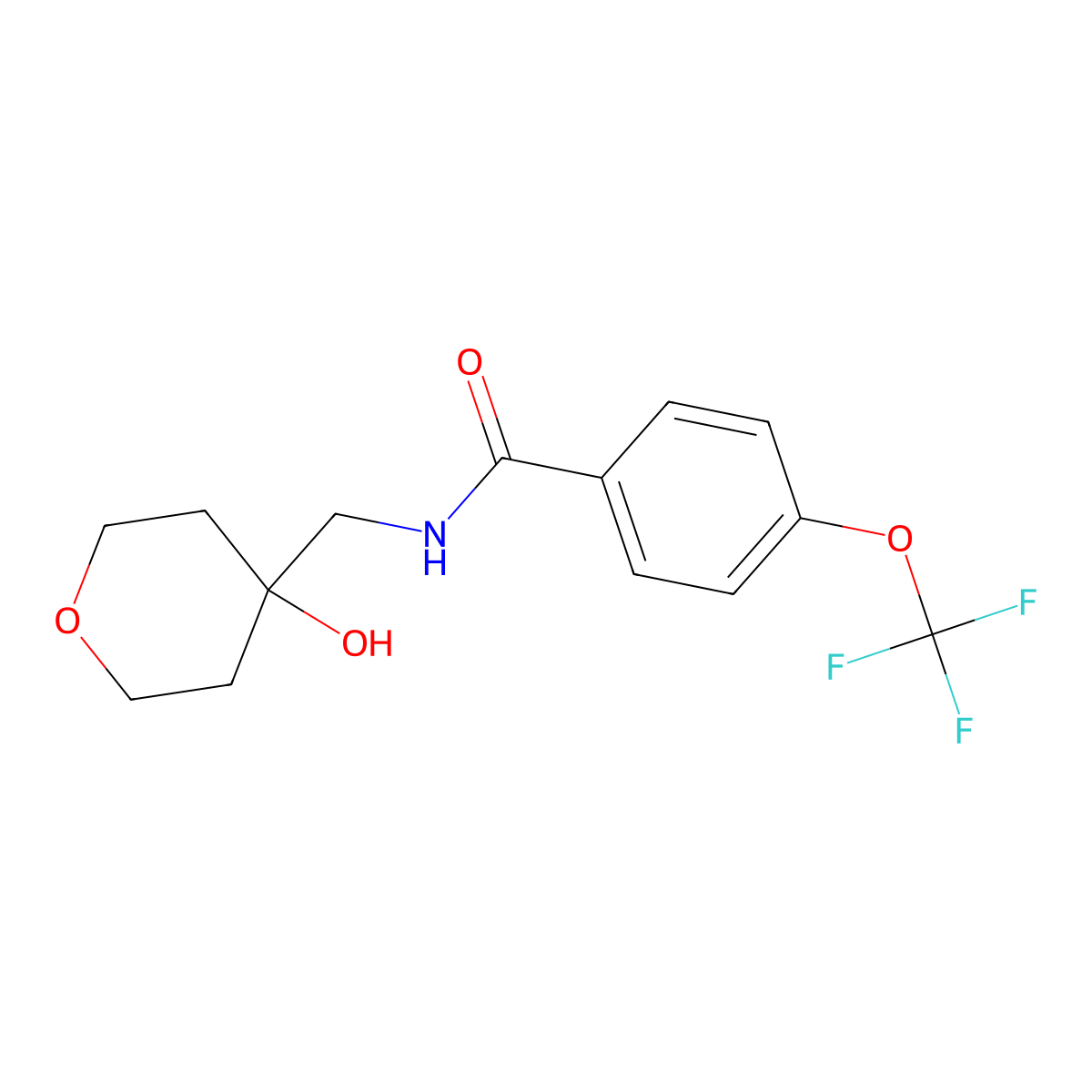 N-[(4-hydroxyoxan-4-yl)methyl]-4-(trifluoromethoxy)benzamide molecular structure, CAS 1396861-11-2