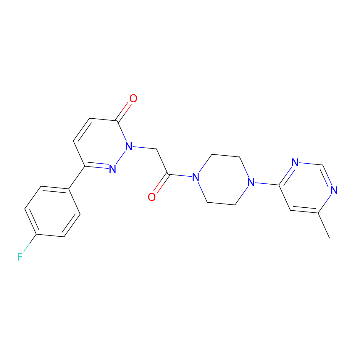6-(4-fluorophenyl)-2-(2-(4-(6-methylpyrimidin-4-yl)piperazin-1-yl)-2-oxoethyl)pyridazin-3(2H)-one molecular structure, CAS 1396861-17-8