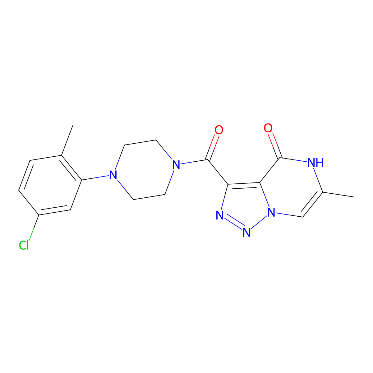 3-{[4-(5-chloro-2-methylphenyl)piperazin-1-yl]carbonyl}-6-methyl[1,2,3]triazolo[1,5-a]pyrazin-4(5H)-one molecular structure, CAS 1396861-19-0