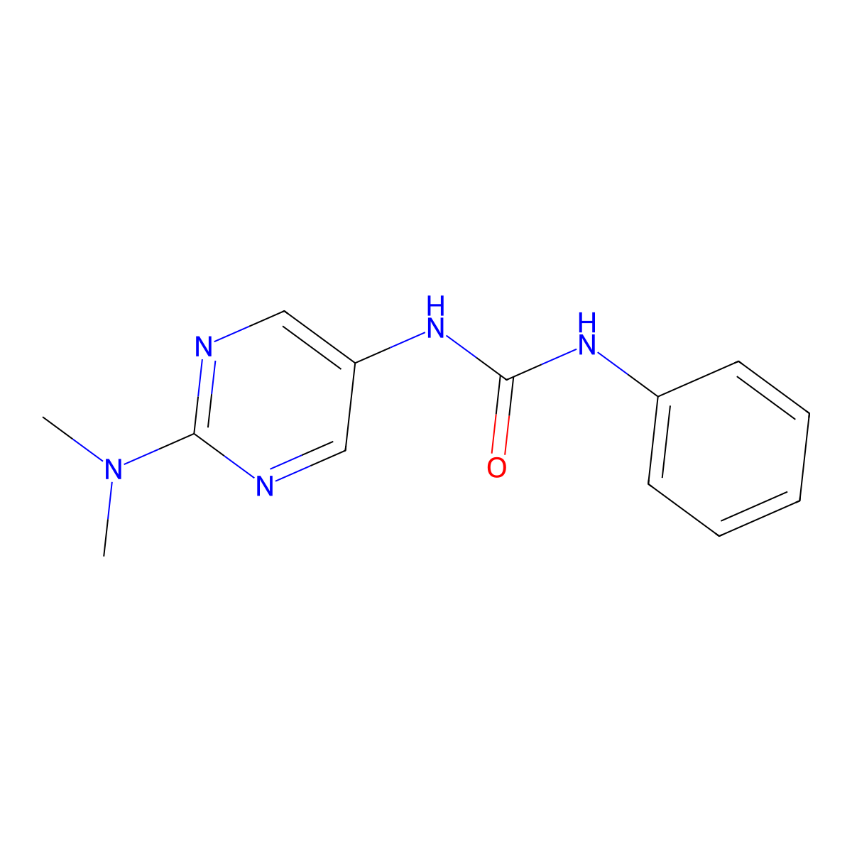 1-(2-(Dimethylamino)pyrimidin-5-yl)-3-phenylurea molecular structure, CAS 1396861-25-8