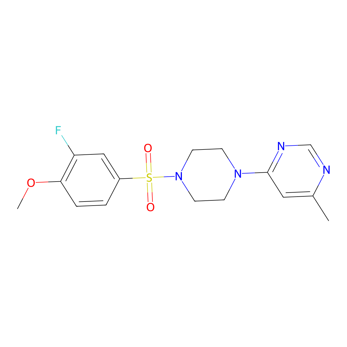 4-(4-((3-Fluoro-4-methoxyphenyl)sulfonyl)piperazin-1-yl)-6-methylpyrimidine molecular structure, CAS 1396861-26-9