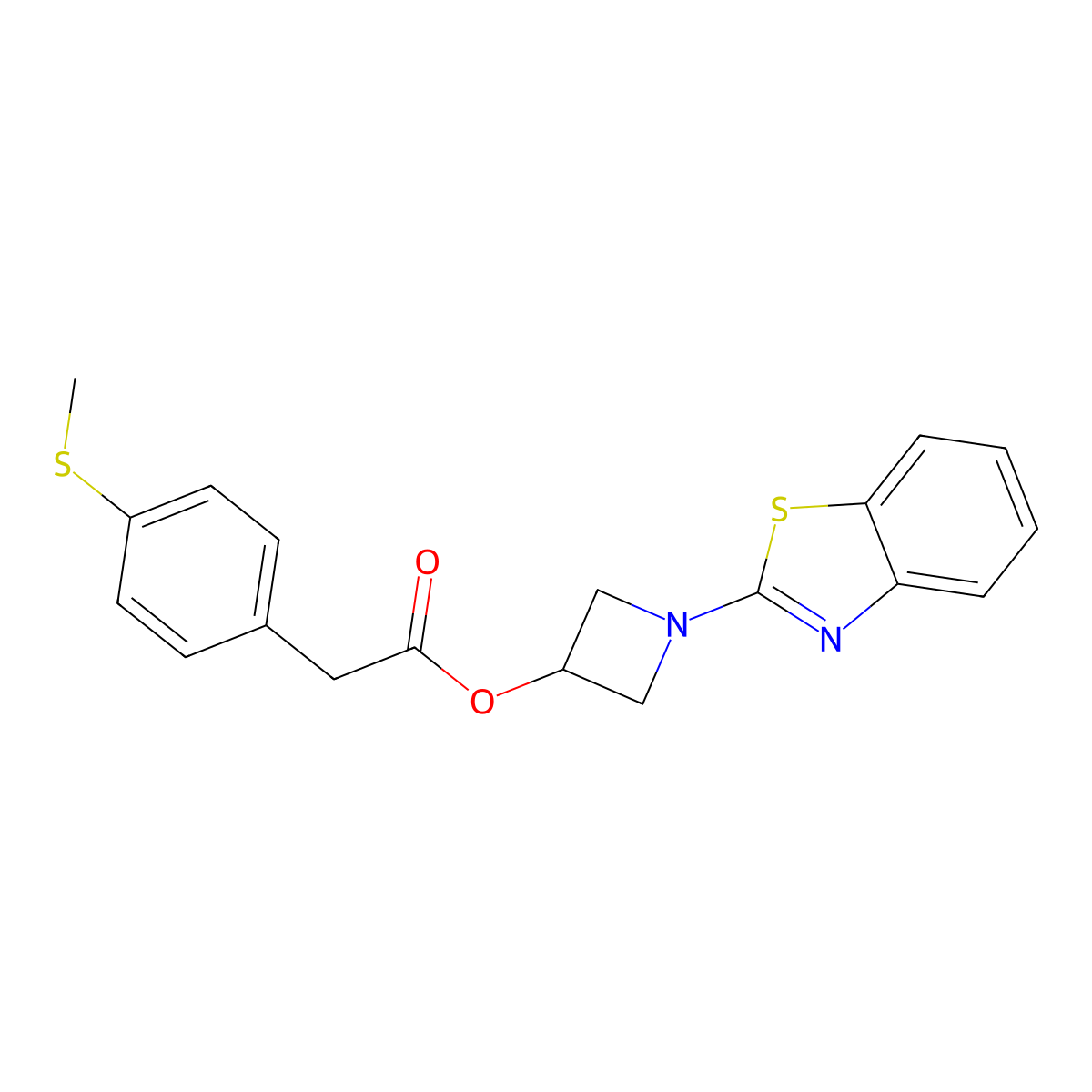 1-(Benzo[d]thiazol-2-yl)azetidin-3-yl 2-(4-(methylthio)phenyl)acetate molecular structure, CAS 1396861-28-1