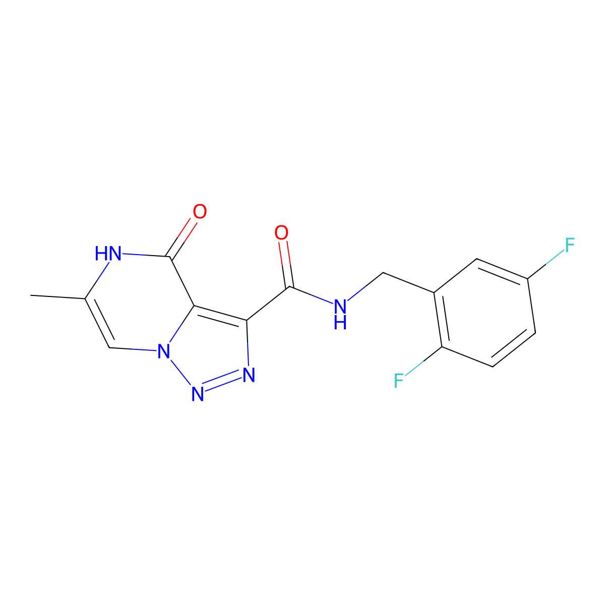 N-(2,5-difluorobenzyl)-6-methyl-4-oxo-4,5-dihydro[1,2,3]triazolo[1,5-a]pyrazine-3-carboxamide molecular structure, CAS 1396861-40-7