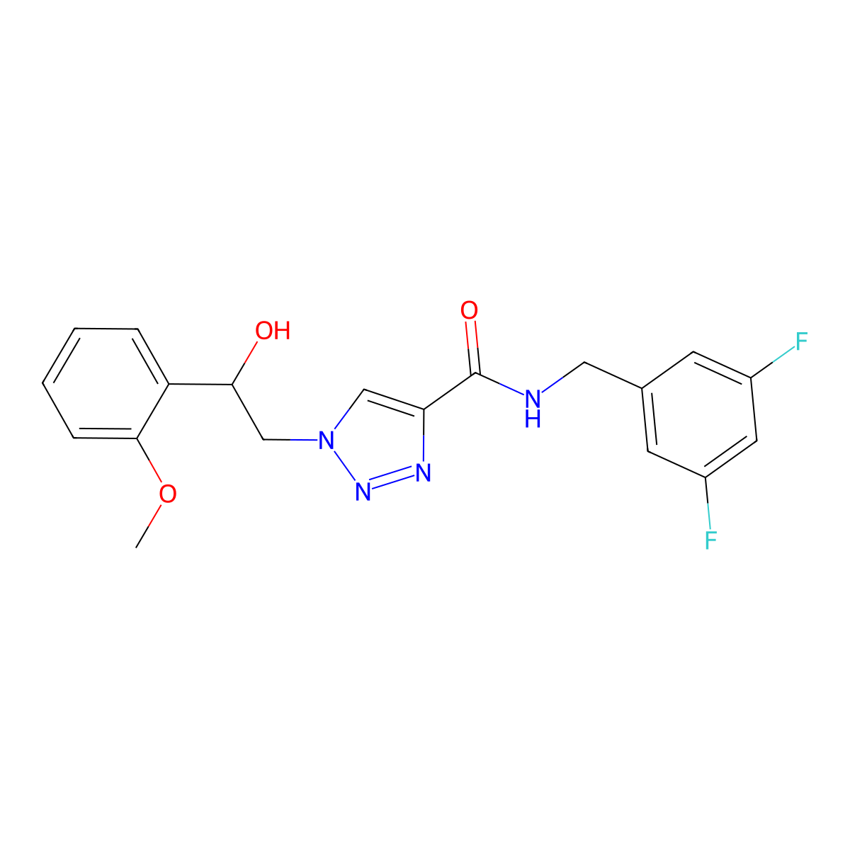 N-(3,5-difluorobenzyl)-1-[2-hydroxy-2-(2-methoxyphenyl)ethyl]-1H-1,2,3-triazole-4-carboxamide molecular structure, CAS 1396861-62-3