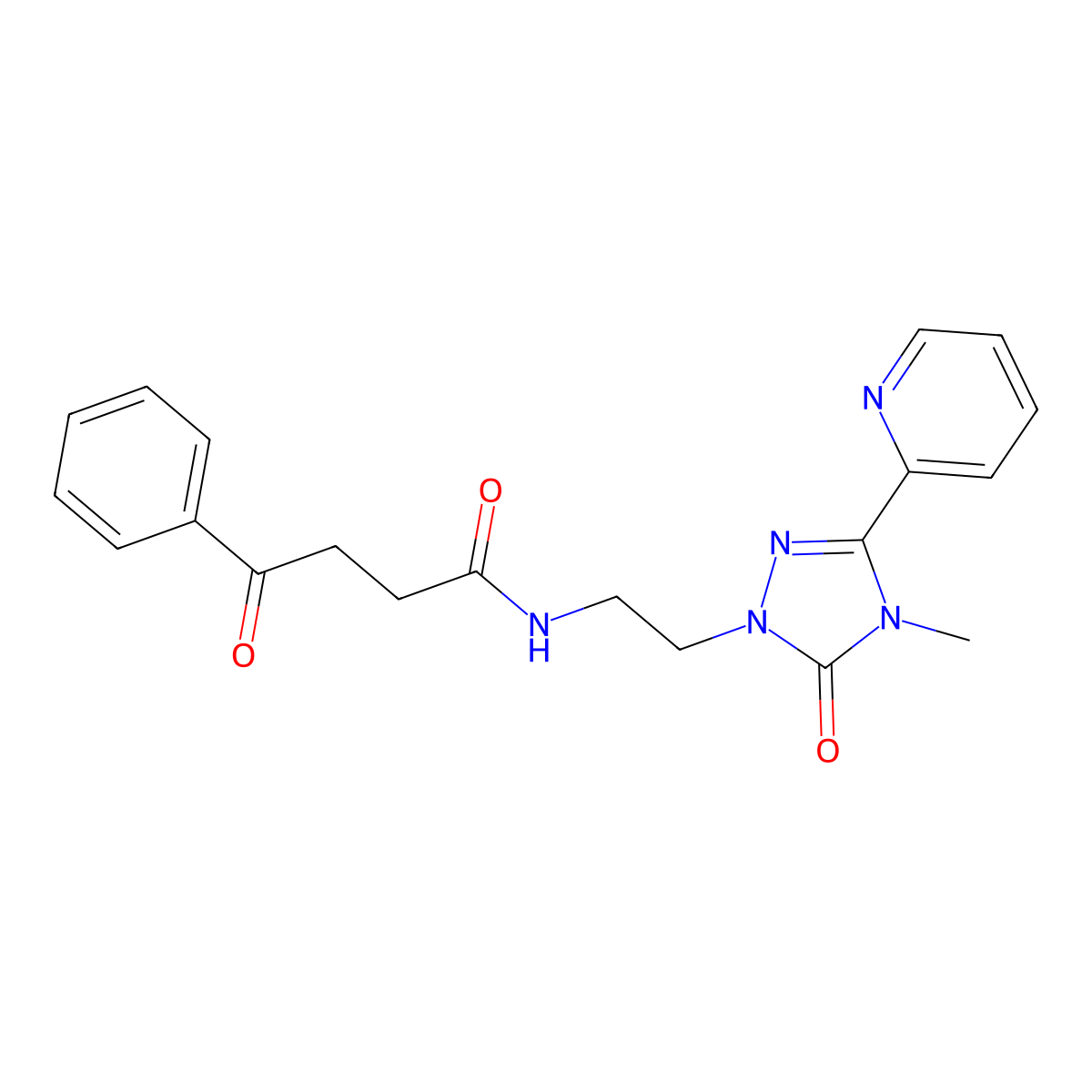 N-{2-[4-methyl-5-oxo-3-(pyridin-2-yl)-4,5-dihydro-1H-1,2,4-triazol-1-yl]ethyl}-4-oxo-4-phenylbutanamide molecular structure, CAS 1396861-67-8