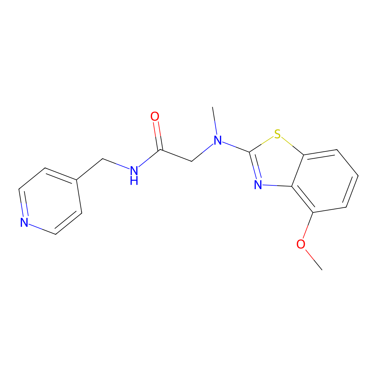 2-((4-methoxybenzo[d]thiazol-2-yl)(methyl)amino)-N-(pyridin-4-ylmethyl)acetamide molecular structure, CAS 1396862-07-9
