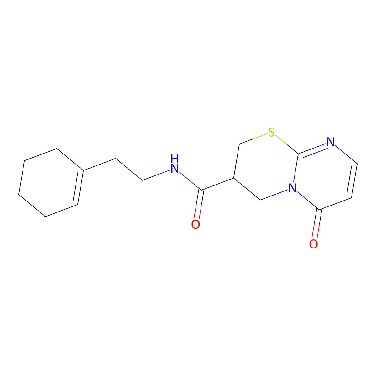 N-(2-(cyclohex-1-en-1-yl)ethyl)-6-oxo-2,3,4,6-tetrahydropyrimido[2,1-b][1,3]thiazine-3-carboxamide molecular structure, CAS 1396862-18-2