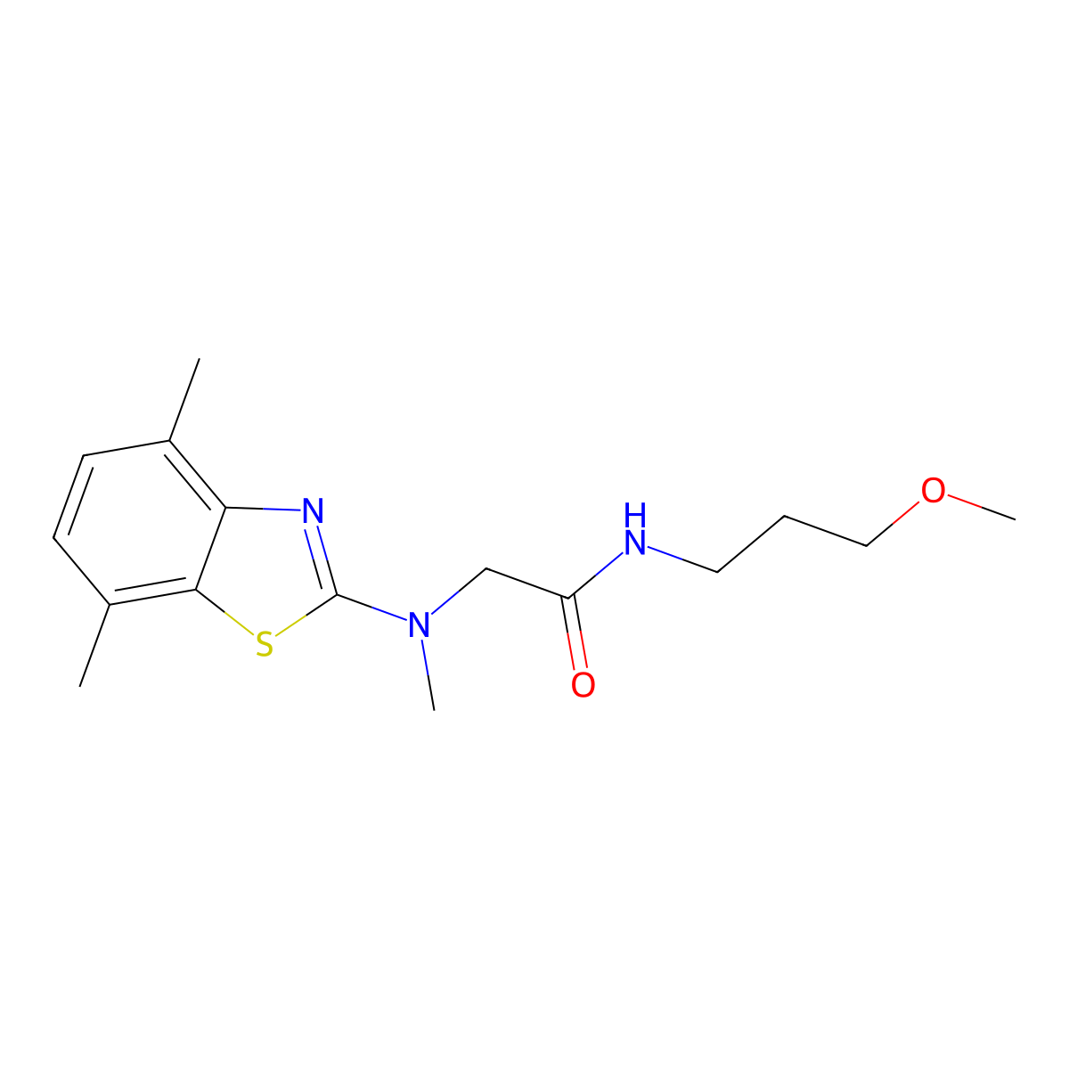 2-((4,7-dimethylbenzo[d]thiazol-2-yl)(methyl)amino)-N-(3-methoxypropyl)acetamide molecular structure, CAS 1396862-22-8