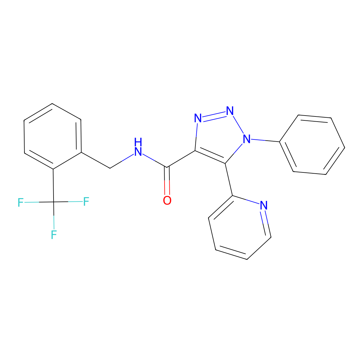 1-phenyl-5-pyridin-2-yl-N-[2-(trifluoromethyl)benzyl]-1H-1,2,3-triazole-4-carboxamide molecular structure, CAS 1396862-45-5