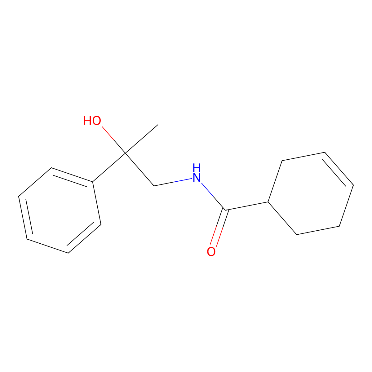 N-(2-hydroxy-2-phenylpropyl)cyclohex-3-enecarboxamide molecular structure, CAS 1396862-52-4