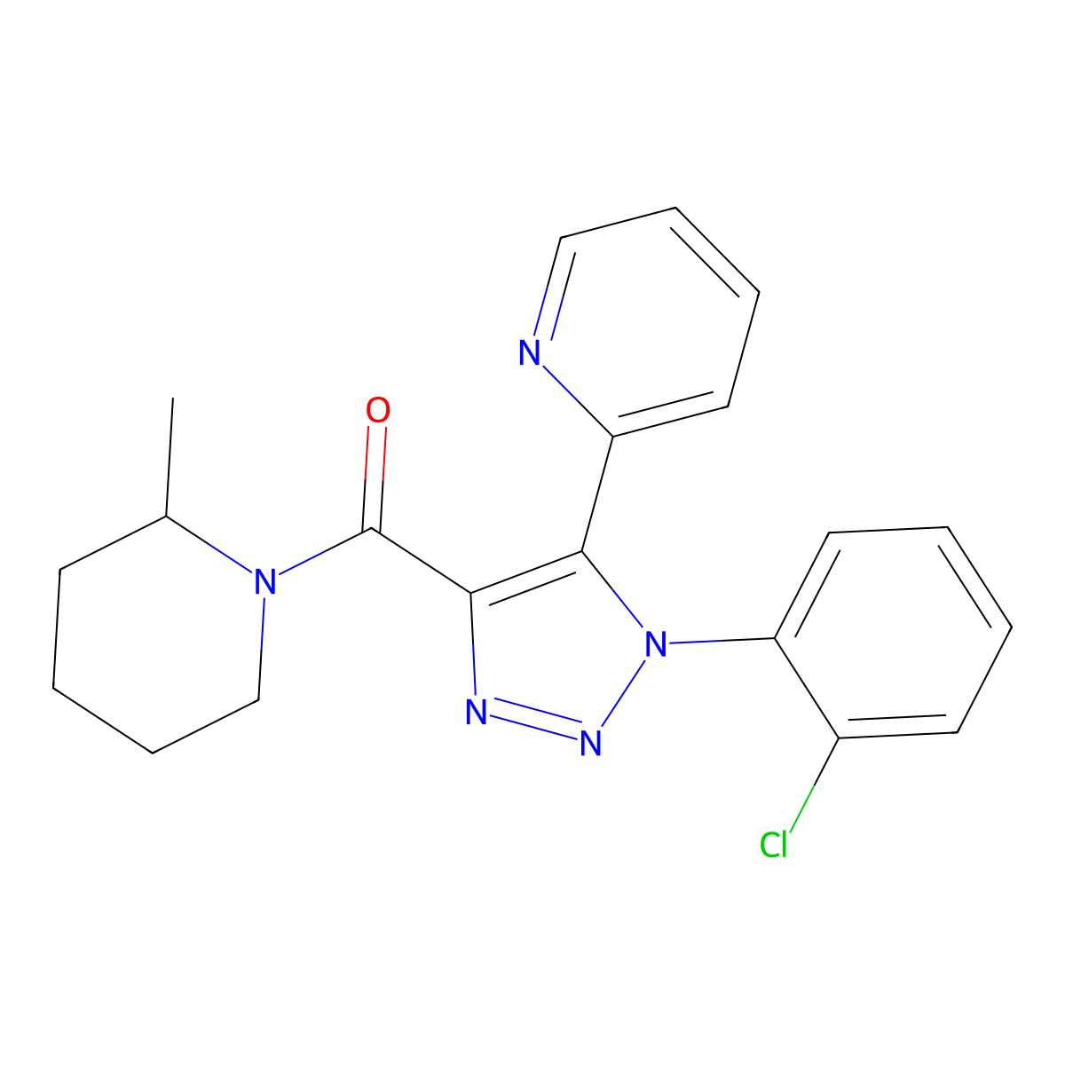 2-{1-(2-chlorophenyl)-4-[(2-methylpiperidin-1-yl)carbonyl]-1H-1,2,3-triazol-5-yl}pyridine molecular structure, CAS 1396862-58-0