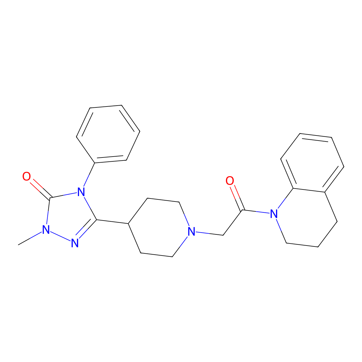 3-(1-(2-(3,4-dihydroquinolin-1(2H)-yl)-2-oxoethyl)piperidin-4-yl)-1-methyl-4-phenyl-1H-1,2,4-triazol-5(4H)-one molecular structure, CAS 1396862-66-0