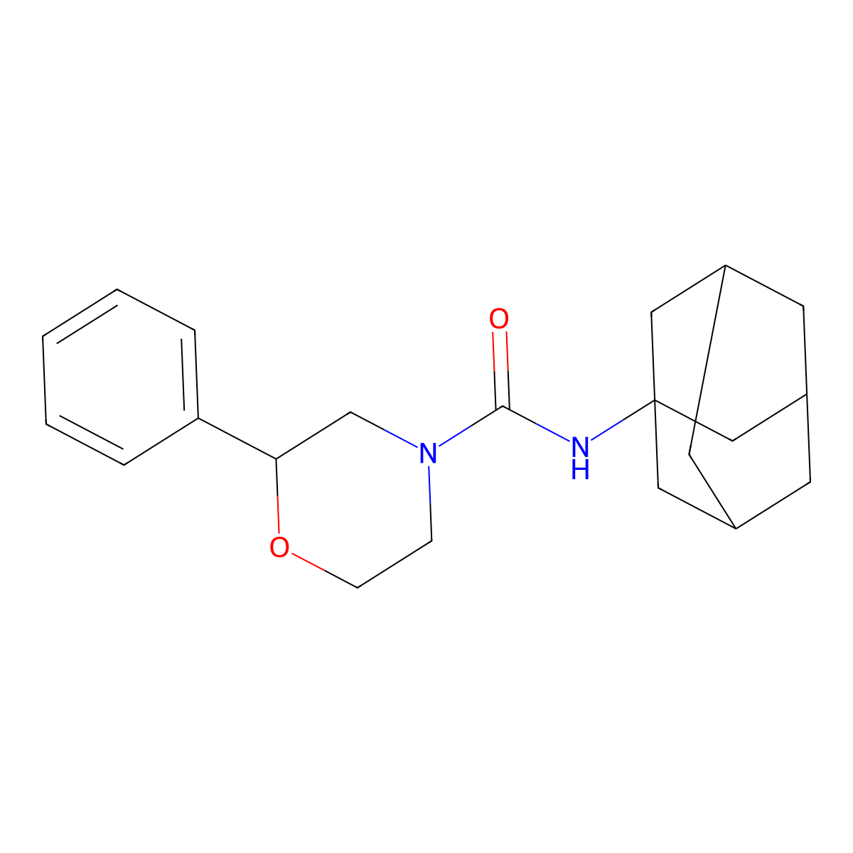N-(adamantan-1-yl)-2-phenylmorpholine-4-carboxamide molecular structure, CAS 1396862-71-7