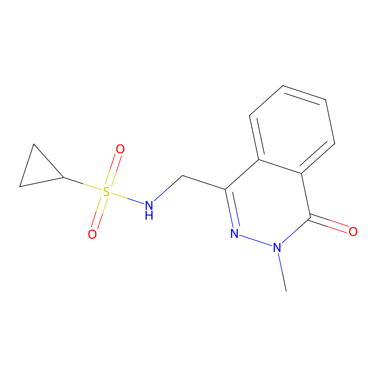 N-((3-methyl-4-oxo-3,4-dihydrophthalazin-1-yl)methyl)cyclopropanesulfonamide molecular structure, CAS 1396862-80-8