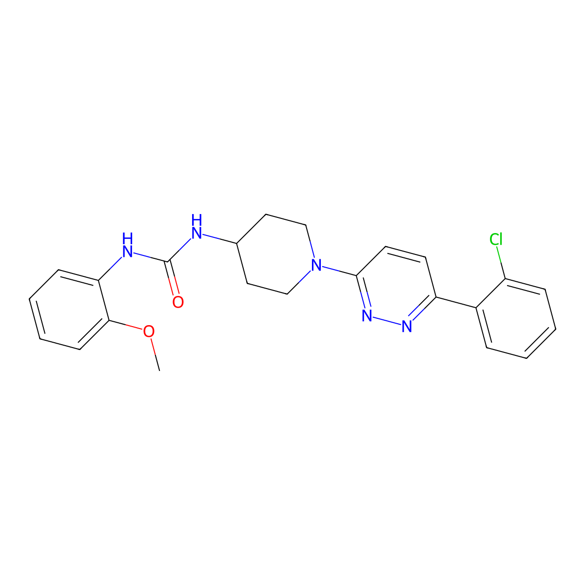 1-(1-(6-(2-Chlorophenyl)pyridazin-3-yl)piperidin-4-yl)-3-(2-methoxyphenyl)urea molecular structure, CAS 1396862-84-2