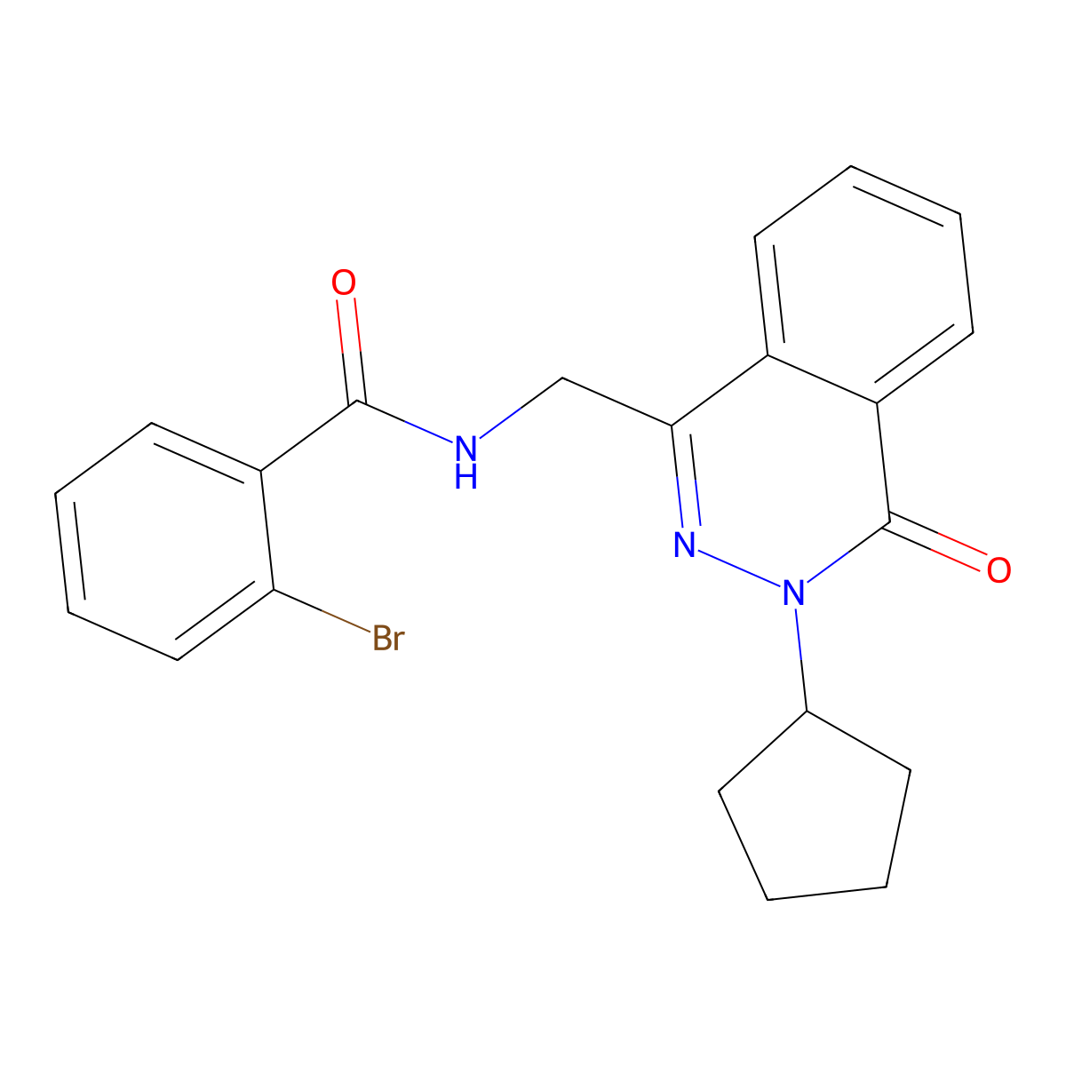 2-bromo-N-[(3-cyclopentyl-4-oxo-3,4-dihydrophthalazin-1-yl)methyl]benzamide molecular structure, CAS 1396862-91-1