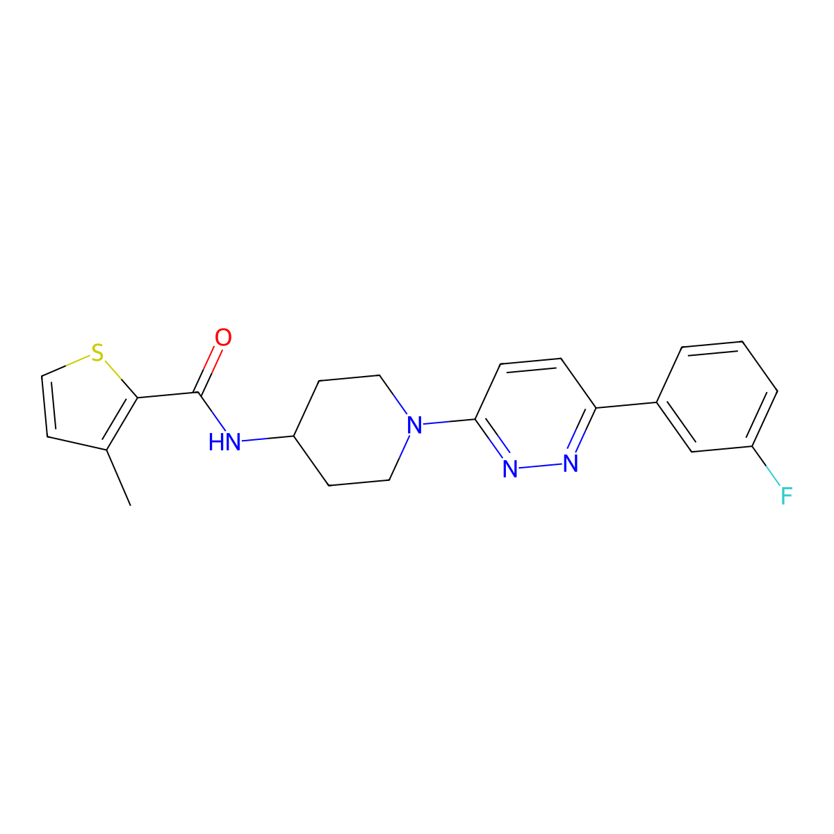 N-{1-[6-(3-fluorophenyl)pyridazin-3-yl]piperidin-4-yl}-3-methylthiophene-2-carboxamide molecular structure, CAS 1396862-92-2