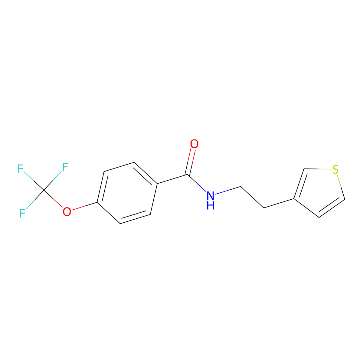 N-(2-(thiophen-3-yl)ethyl)-4-(trifluoromethoxy)benzamide molecular structure, CAS 1396863-00-5