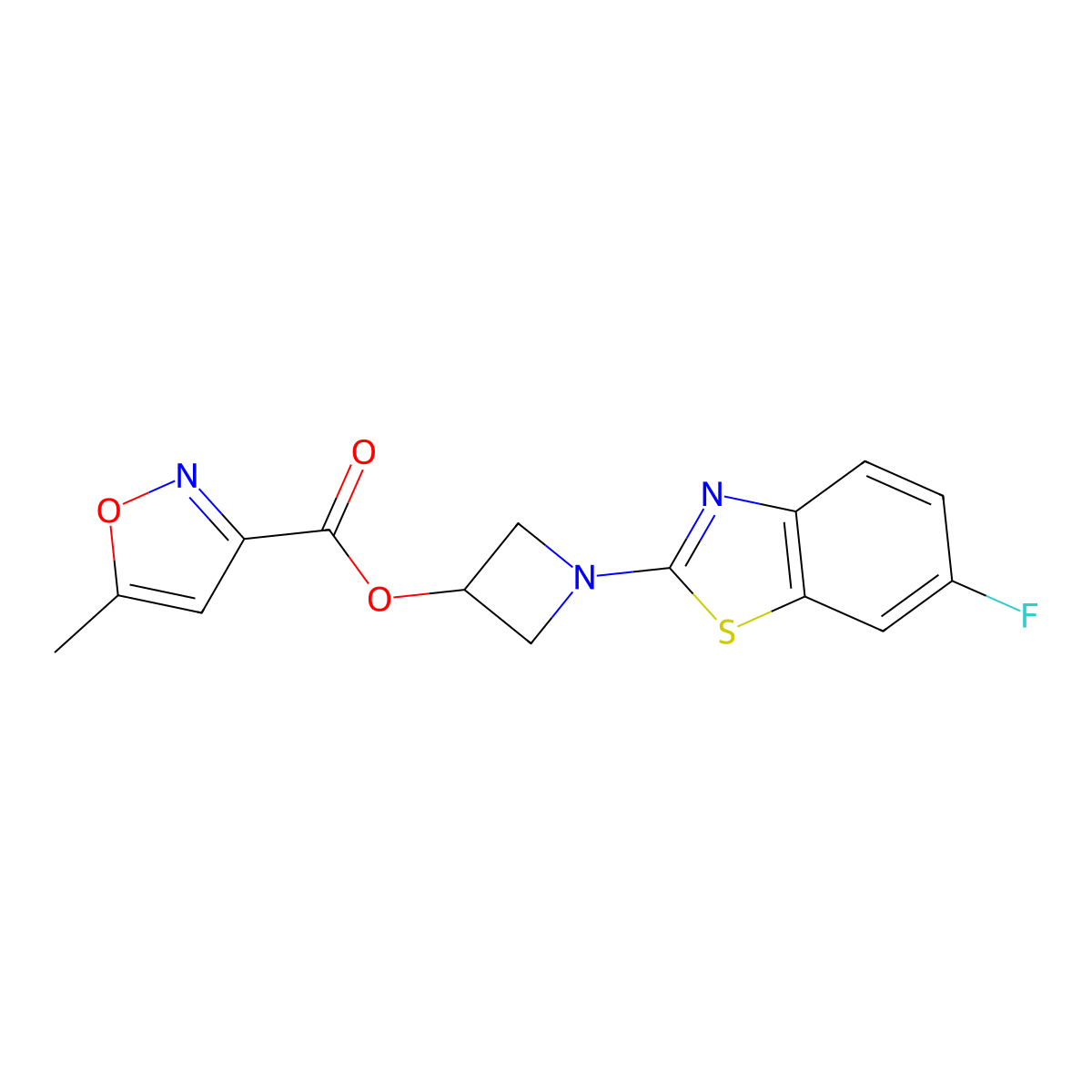 1-(6-Fluorobenzo[d]thiazol-2-yl)azetidin-3-yl 5-methylisoxazole-3-carboxylate molecular structure, CAS 1396863-16-3