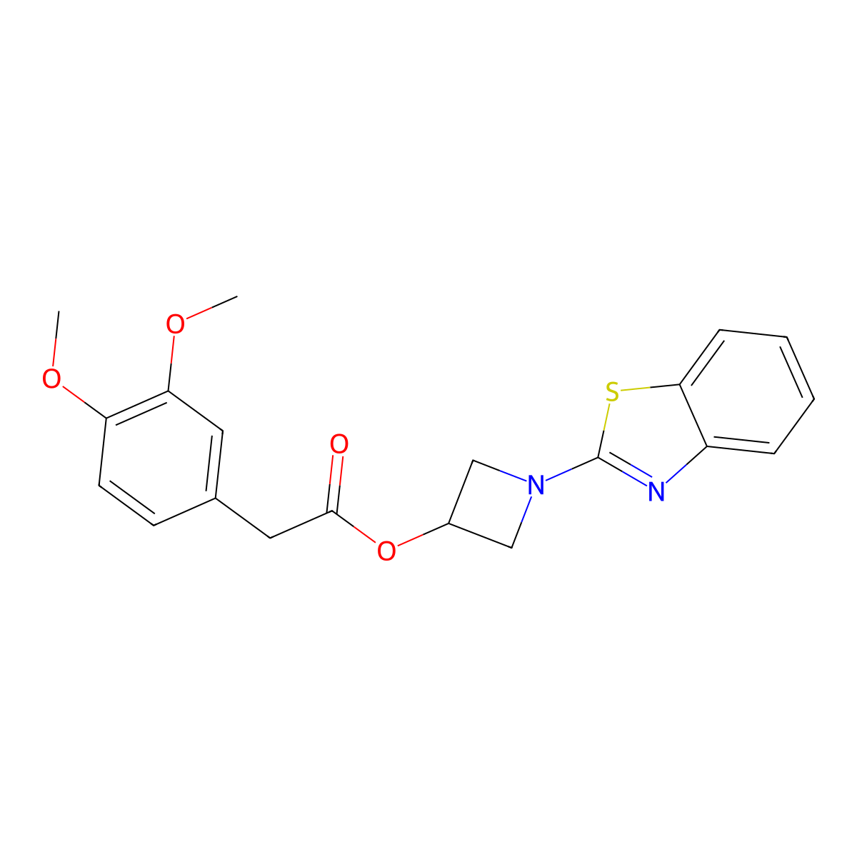 1-(Benzo[d]thiazol-2-yl)azetidin-3-yl 2-(3,4-dimethoxyphenyl)acetate molecular structure, CAS 1396863-34-5