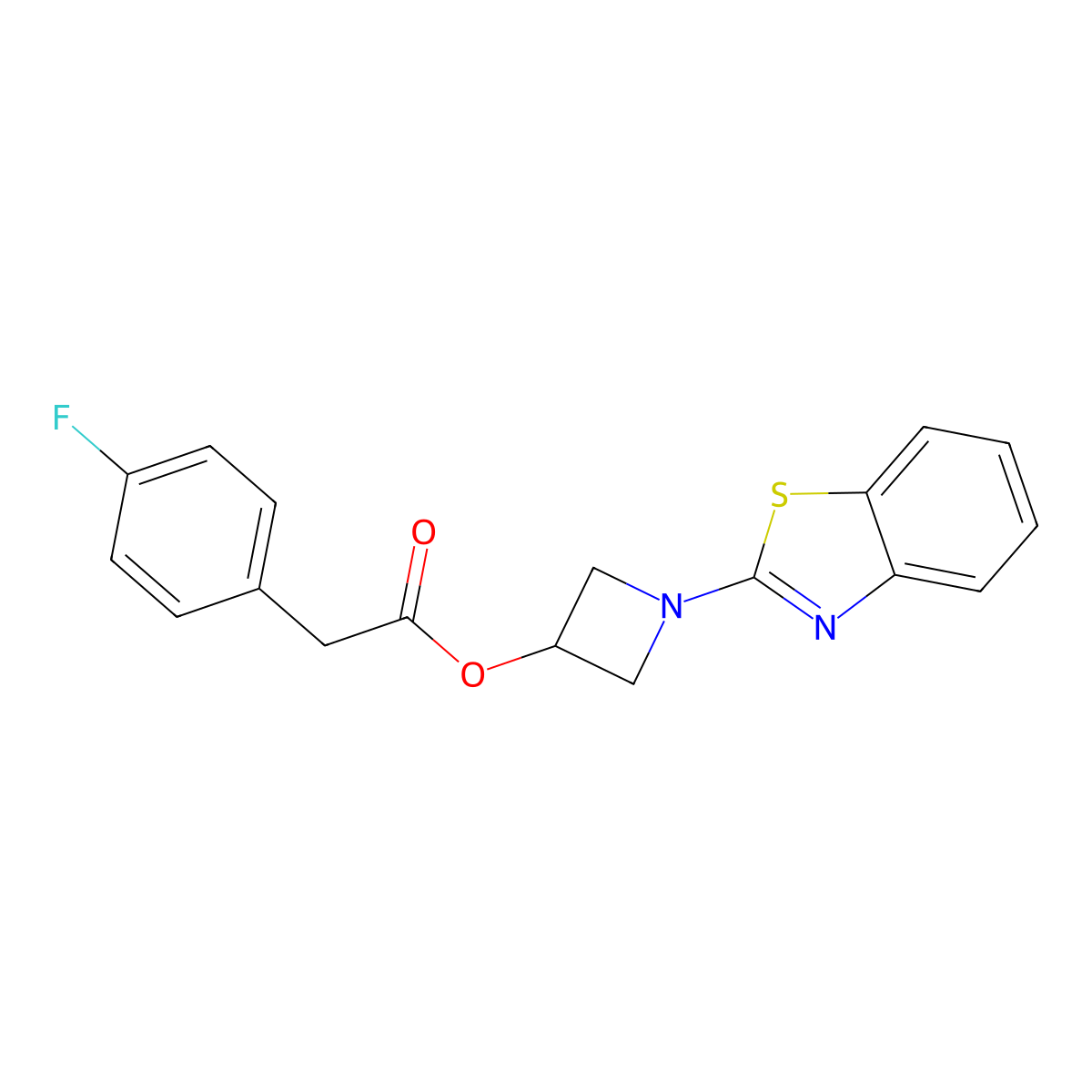 1-(Benzo[d]thiazol-2-yl)azetidin-3-yl 2-(4-fluorophenyl)acetate molecular structure, CAS 1396863-42-5