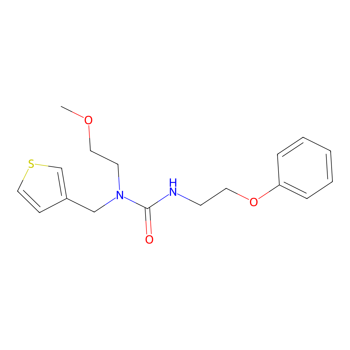 1-(2-Methoxyethyl)-3-(2-phenoxyethyl)-1-(thiophen-3-ylmethyl)urea molecular structure, CAS 1396863-48-1