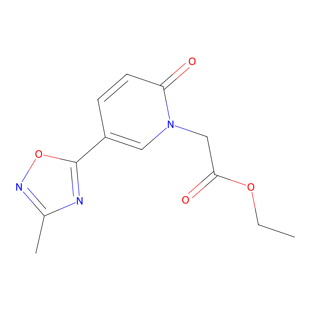 ethyl [5-(3-methyl-1,2,4-oxadiazol-5-yl)-2-oxopyridin-1(2H)-yl]acetate molecular structure, CAS 1396863-49-2