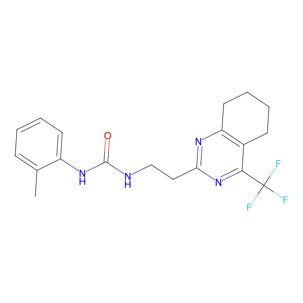 1-(o-Tolyl)-3-(2-(4-(trifluoromethyl)-5,6,7,8-tetrahydroquinazolin-2-yl)ethyl)urea molecular structure, CAS 1396863-51-6
