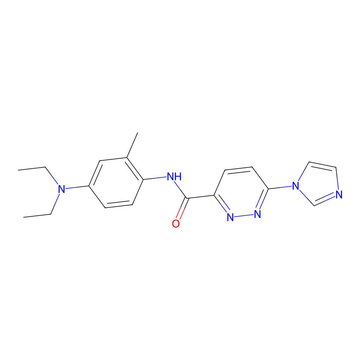 N-(4-(diethylamino)-2-methylphenyl)-6-(1H-imidazol-1-yl)pyridazine-3-carboxamide molecular structure, CAS 1396863-80-1