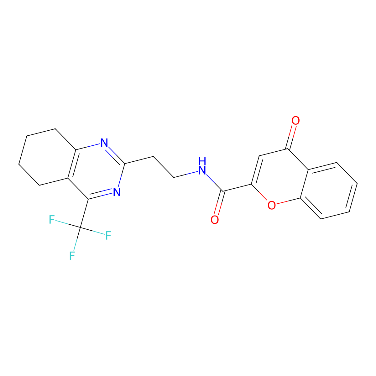 4-oxo-N-{2-[4-(trifluoromethyl)-5,6,7,8-tetrahydroquinazolin-2-yl]ethyl}-4H-chromene-2-carboxamide molecular structure, CAS 1396863-83-4