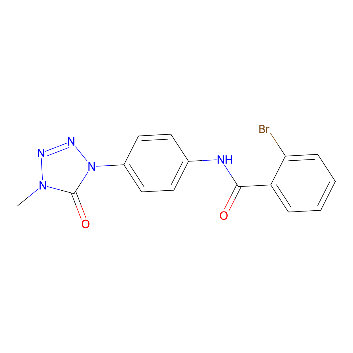 2-bromo-N-(4-(4-methyl-5-oxo-4,5-dihydro-1H-tetrazol-1-yl)phenyl)benzamide molecular structure, CAS 1396863-84-5