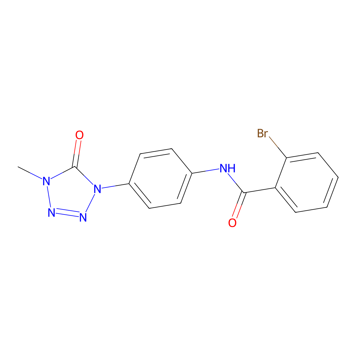 2-bromo-N-(4-(4-methyl-5-oxo-4,5-dihydro-1H-tetrazol-1-yl)phenyl)benzamide molecular structure, CAS 1396863-84-5