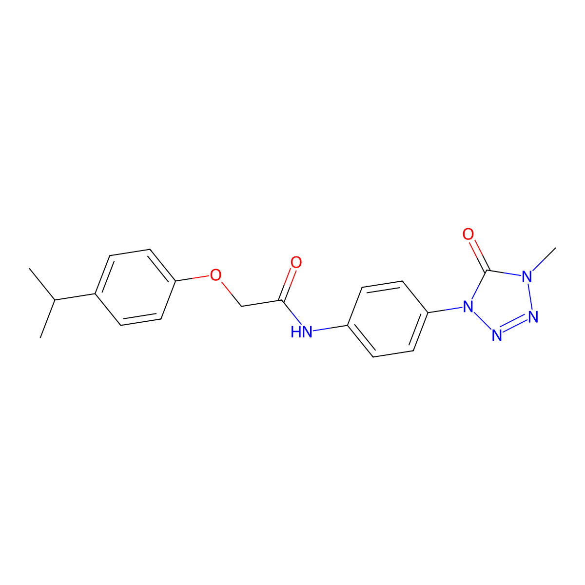 2-(4-isopropylphenoxy)-N-(4-(4-methyl-5-oxo-4,5-dihydro-1H-tetrazol-1-yl)phenyl)acetamide molecular structure, CAS 1396863-90-3