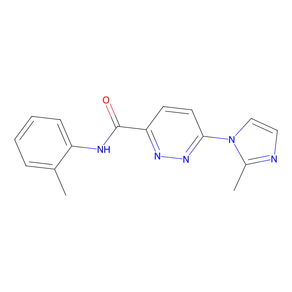 6-(2-methyl-1H-imidazol-1-yl)-N-(o-tolyl)pyridazine-3-carboxamide molecular structure, CAS 1396863-92-5
