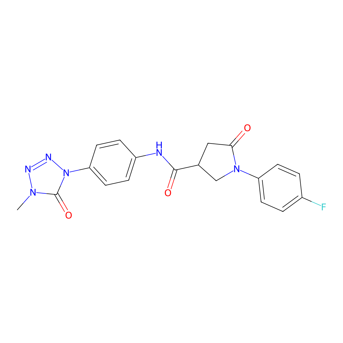 1-(4-fluorophenyl)-N-(4-(4-methyl-5-oxo-4,5-dihydro-1H-tetrazol-1-yl)phenyl)-5-oxopyrrolidine-3-carboxamide molecular structure, CAS 1396863-94-7