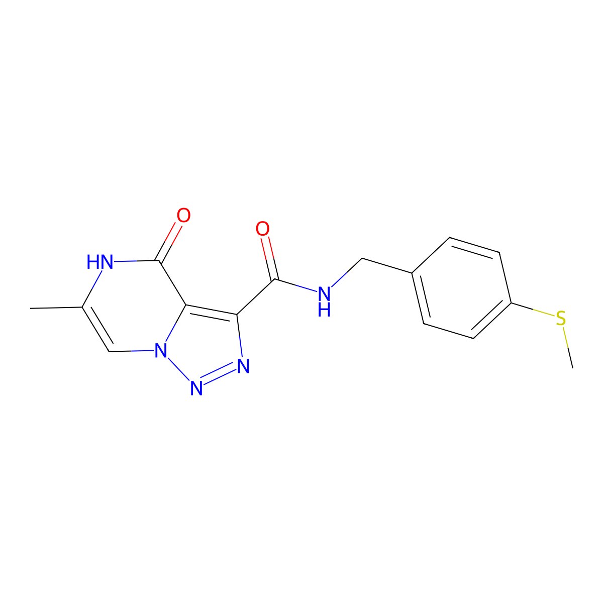 6-methyl-N-[4-(methylthio)benzyl]-4-oxo-4,5-dihydro[1,2,3]triazolo[1,5-a]pyrazine-3-carboxamide molecular structure, CAS 1396864-16-6